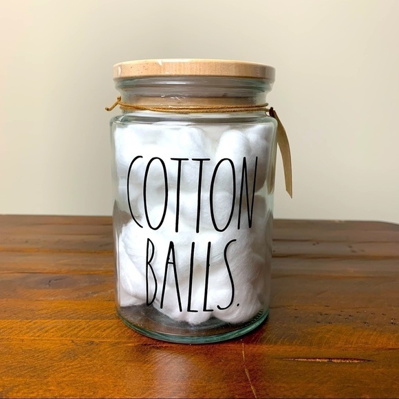 Rae Dunn “Cotton Balls” Large Glass Jar - Picture 2 of 7